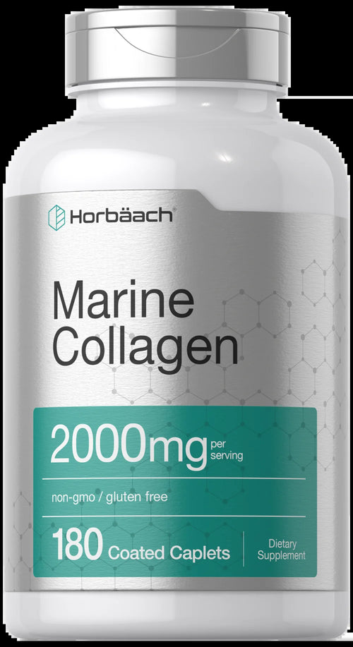 Marine Collagen Peptides 2000Mg | 180 Caplets | Non-Gmo, Gluten Free Supplement | by